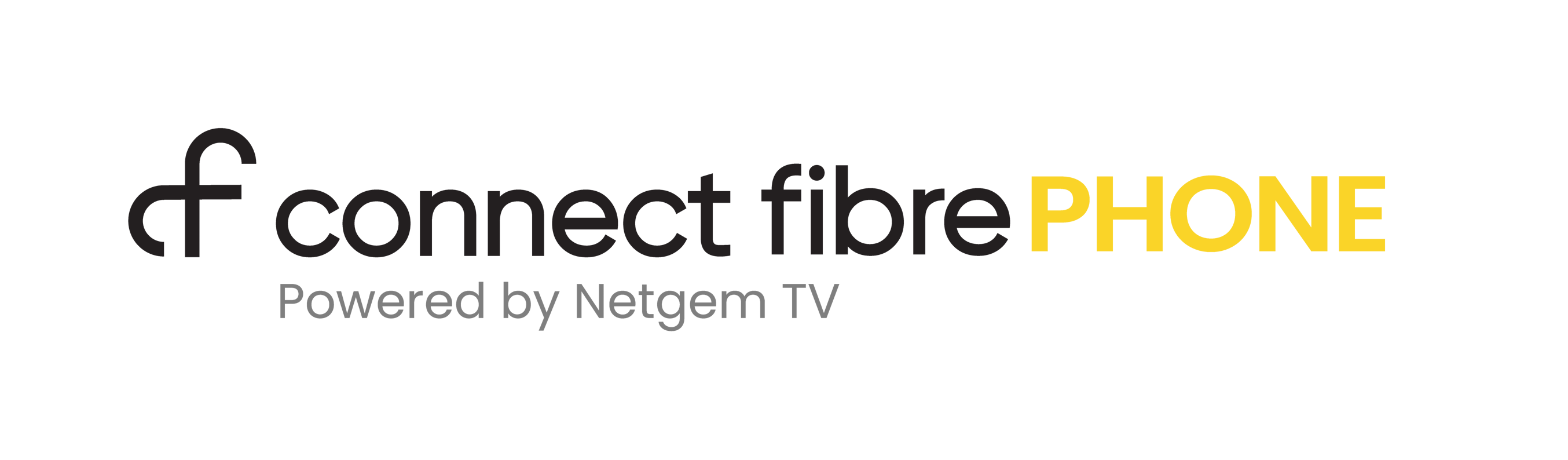 Connect Fibre PHONE logo with Powered by NetGem TV underneath