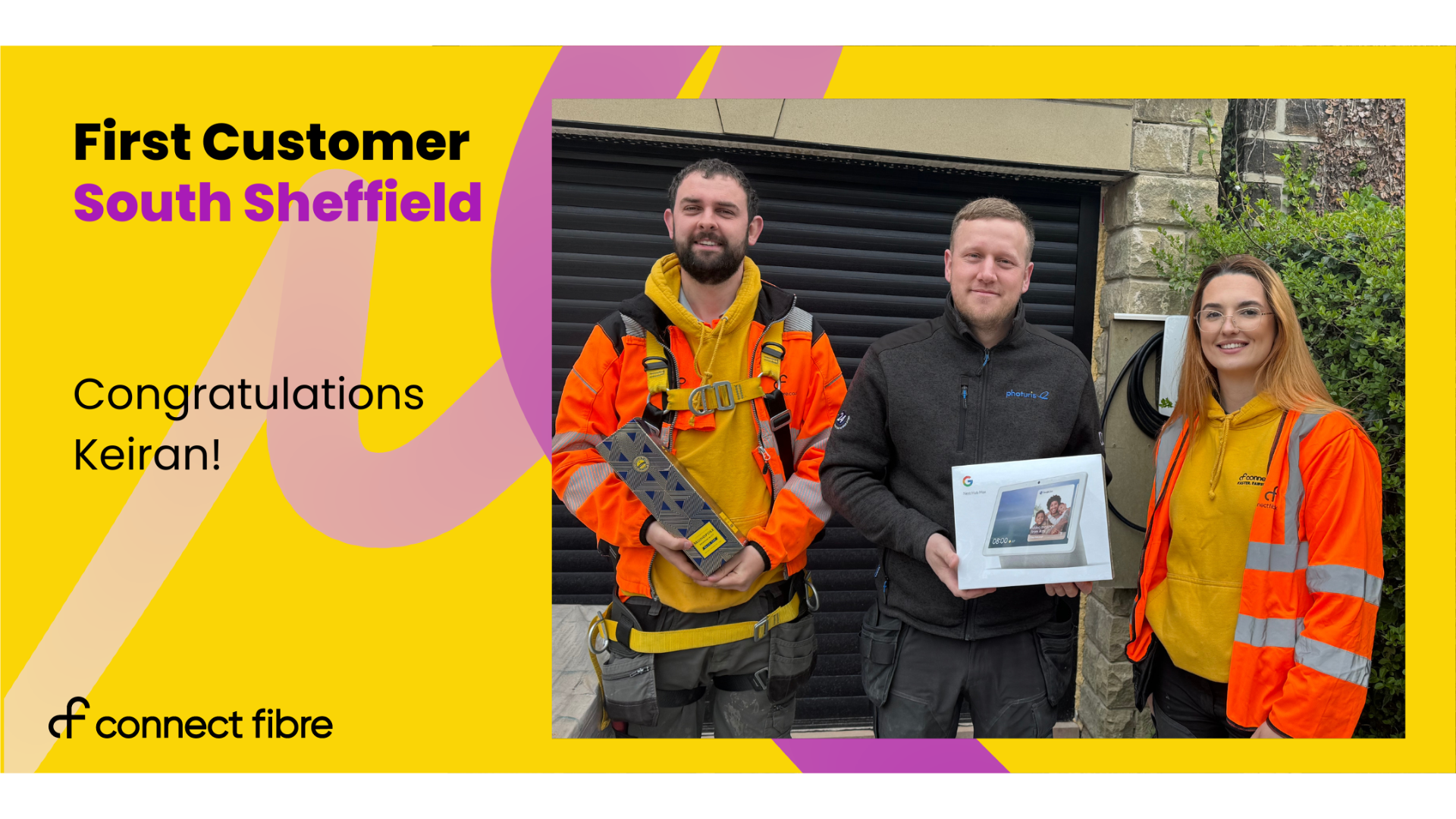 Connect Fibre's first customer in South Sheffield, Keiran. 