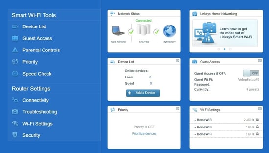 linksys gui