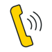Yellow landline phone icon receiving a call