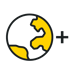 Icon of the Earth except the land is yellow