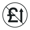 A pound sign next to an upwards pointing arrow both in a circle together with a cross through it