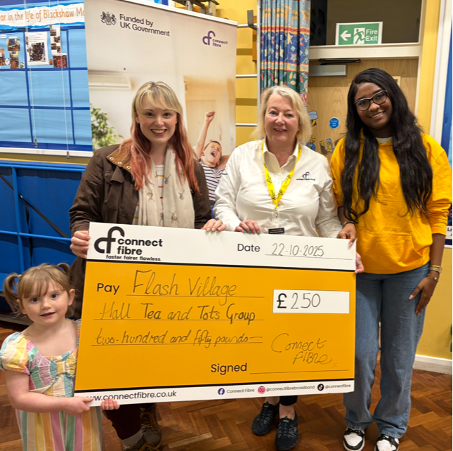Connect Fibre Supports Quarnford Memorial Hall with £250 Grant for Tea & Tots Group