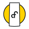 White wifi router with Connect Fibre CF logo inside with a yellow circle behind the router