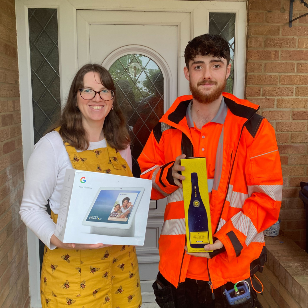Connect Fibre customer in Colne, Cambridgeshire following their Full Fibre broadband installation